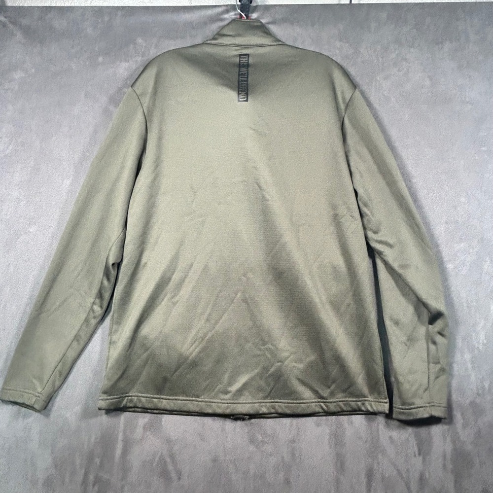 Grunt Style Men Large Green Full Zip Tactical Fleece Jacket American Flag Patch - Picture 7 of 8